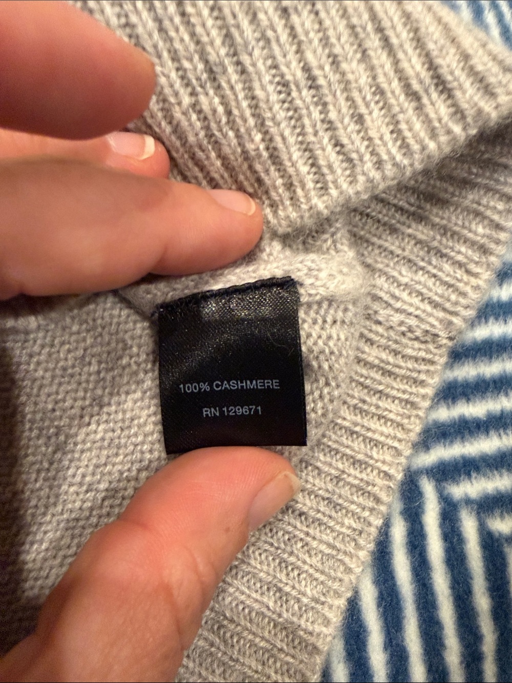 NakedCashmere Men’s Gray Half-Zip Cashmere Pullover - Picture 4 of 4